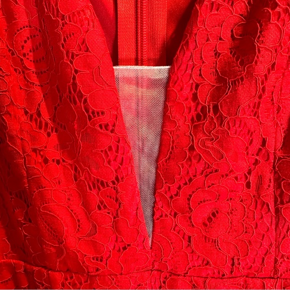 Lulu's Red Sleeveless Plunge Neck Maxi Gown for Cocktail - Picture 5 of 10